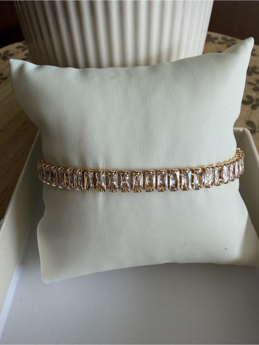 Gold Crystal Tennis Bracelet - Women Jewelry